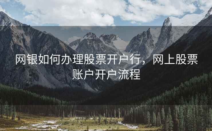 网银如何办理股票开户行,网上股票账户开户流程 网银如何办理股票开户行,网上股票账户开户流程