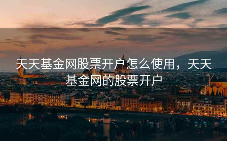 天天基金网股票开户怎么使用，天天基金网的股票开户