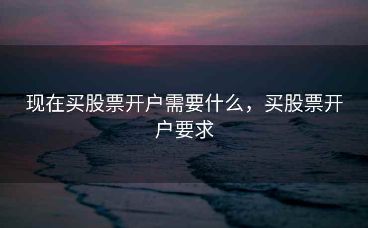 现在买股票开户需要什么，买股票开户要求