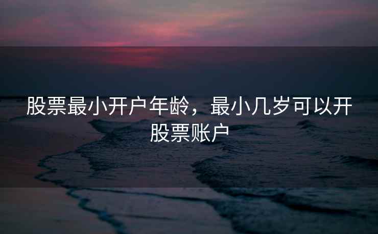 股票最小开户年龄,最小几岁可以开股票账户 股票最小开户年龄,最小几岁可以开股票账户