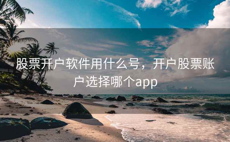 股票开户软件用什么号，开户股票账户选择哪个app